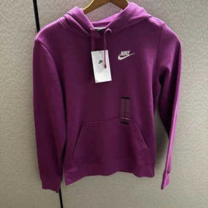 Nike Sweatshirt Damen XS Lila Fuchsia Club Fleece Pullover Hoodie Sweater - Bild 1 von 7