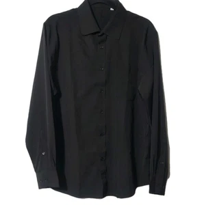 Camisa de vestir negra mediana con botones NUEVA - Imagen 1 de 7