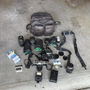 Vintage Canon AE-1 Program 35mm SLR Film Camera BUNDLE W/Lenses - Picture 1 of 24