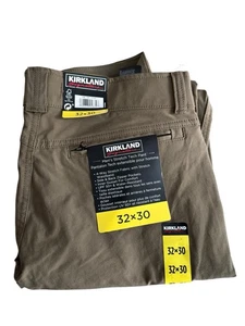 Kirkland Signature Men’s Stretch Tech Pants 32x30 Olive 4-Way Stretch New - Picture 1 of 11