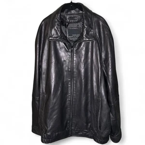 Chaqueta de cuero Wilsons para hombre 3XL negra mantecosa suave cuero genuino abrigo con cremallera completa - Imagen 1 de 12