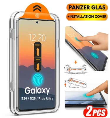 2X Tempered Glass Screen Protector For Samsung Galaxy S24 S25 Plus Ultra + Mounting Aid - Image 1 of 4