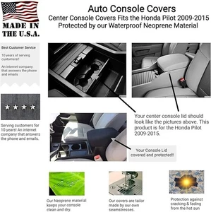 Auto Console Covers Armrest Cover Fits Honda Pilot 2009-2015 Neoprene Material - Picture 1 of 13