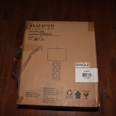 Lámpara de mesa geométrica de cerámica de celosía de jardín Safavieh 27" H LITS4134A Foto 1 de 4