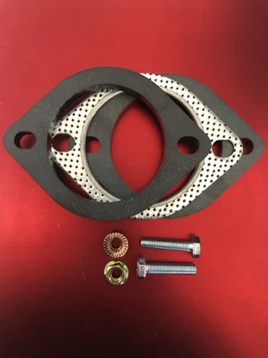 Exhaust Flange Plates 76mm 3 Inch With Gaskets And Nuts And Bolts 105mm Bhc 10mm - image 1 of 2