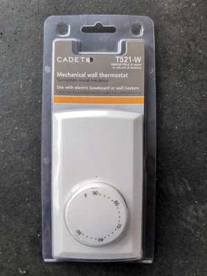 Cadet T521-W Mechanical Single Pole Wall Thermostat - White - Image 1 of 2