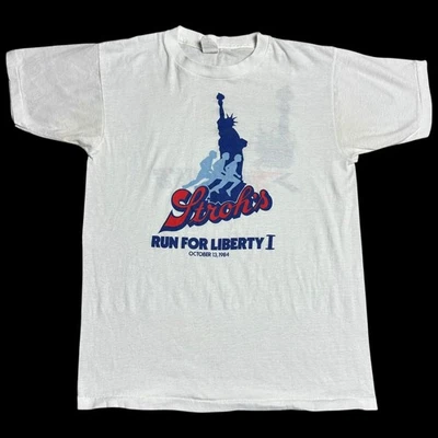 Camiseta De Colección Años 80 Strohs Beer Brooks Run For Liberty 1984 Liberty M Foto 1 de 4