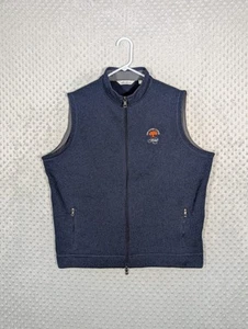 Peter Millar Kiawah Ocean Course Fleece Vest Men's XL Blue Full Zip Golf - Picture 1 of 10