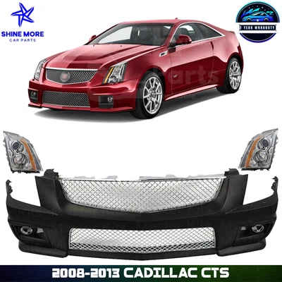 Front Bumper Cover Fascia & Grille Assembly Kit For 2008-2013 CADILLAC CTS Foto 1 de 4