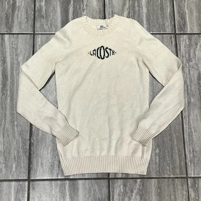 Mujer Vintage Crema Lacoste Jersey Con Logo Verde Talla 38 Foto 1 de 4