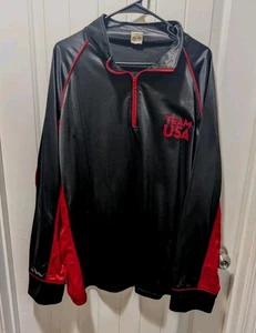 Equipo EE. UU. Juegos Olímpicos de Estados Unidos Negro Rojo Ligero Cuarto Cremallera Chaqueta XXXL - Imagen 1 de 6
