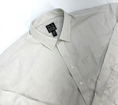 Jos. A. Bank Travelers Cotton Long Sleeve Shirt Men 17-36 Tan Pinstripe NWT $87 - Image 1 of 4