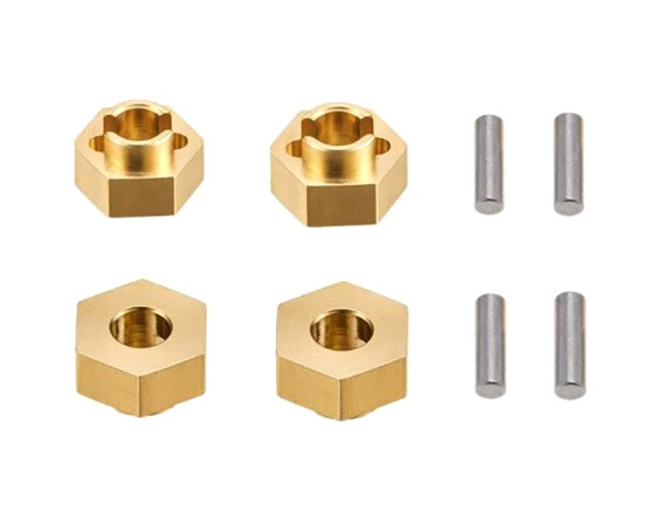 Alloy Machined Brass Wheel Hex Adapters 3mm Thick for Axial 1/24 SCX24 Crawler - Image 1 of 1