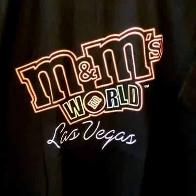 NUEVO M&Ms World Las Vegas Hombre Camisa Talla M Gráfico Negro Camiseta c15 Foto 1 de 4