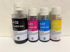 4 Pack Compatible for HP 32XL + HP 31 Ink Bottles for Smart Tank Plus 551 651