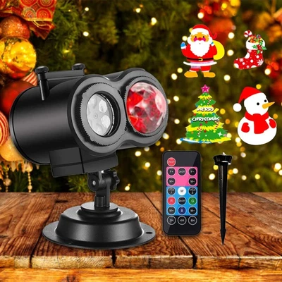 LED Laser Projektor Weihnachten Licht Party Garten Deko 64 Muster Xmas Außen - Bild 1 von 4