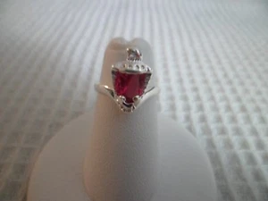 Anillo enmarcado piedra sintética zafiro rosa plata esterlina con caja de regalo/bolsa nuevo regalo - Imagen 1 de 3
