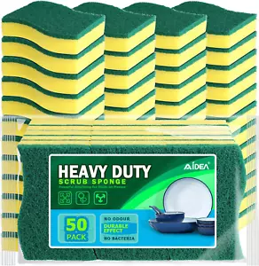 Heavy Duty Scrub Sponge-50 Count, Cleaning Sponge, Kitchen Dish Sponge, Effortle - Picture 1 of 12