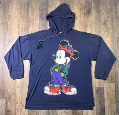 Camiseta con Capucha Jerry Leigh Disney Mickey Mouse de Colección Rara Años 90 Hip Hop M Street. Foto 1 de 4