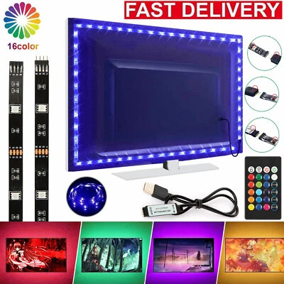 5V USB LED Strip Lights TV Back Light 5050 RGB Color Changing with 24Key Remote - Image 1 of 4