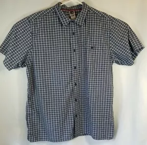 The North Face Men's Short Sleeve Button Down Shirt, Blue Plaid, XL Extra Large - Picture 1 of 5