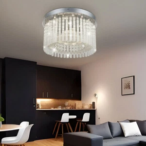 Plafoniera Kristallleuchte Bacchette Vetro Pendenti IN Cristallo Cromo 1x LED - Foto 1 di 7