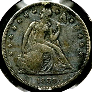 1859 Seated Liberty Silver One $1 Dollar RC844 - Picture 1 of 2