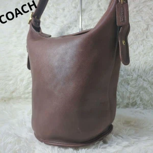 Borsa a tracolla Coach 9085 vintage made in USA in pelle marrone secchiello borsone usata - Foto 1 di 19
