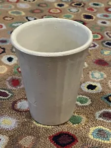 UHL 5.75" WHITE RIBBED VASE VINTAGE ART POTTERY HUNTINGURG IN BOTAY JANE ? EUC - Picture 1 of 8