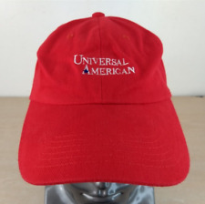UNIVERSAL AMERICAN ADJUSTABLE STRAPBACK BASEBALL HAT/CAP, RED, HEALTH INSURANCE