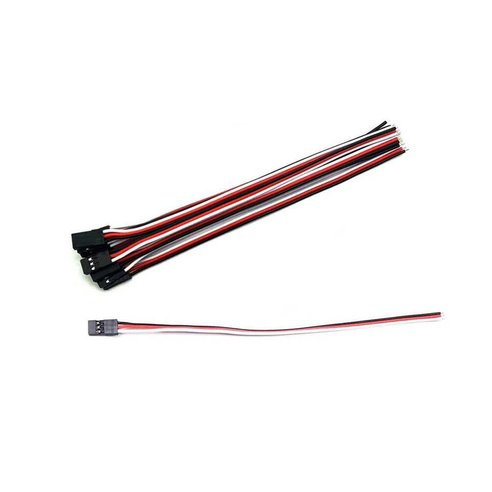 10PCS 10CM 3Pin JR Male Plug Extension Cables 26AWG For RC Servo Signal wire - Image 1 of 4