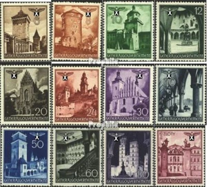 Generalgouvernement 40-51 (kompl.Ausg.) mit Falz 1940 Bauwerke - Bild 1 von 1
