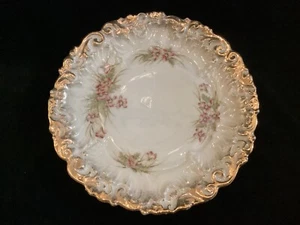 Antique - Dresden - Germany - Floral - Gilded - plate - Foto 1 di 3