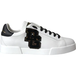 DOLCE & GABBANA Shoes White Leather DG Logo Casual Low Top Sneakers EU42.5/US9.5 - Picture 1 of 12