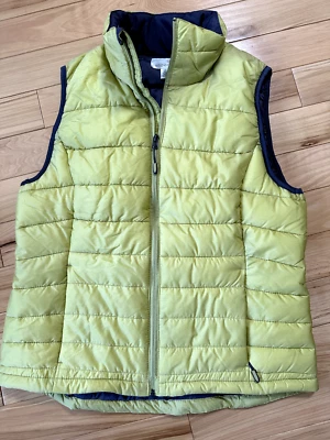 TANGERINE Yellow/Green Nylon - Poly Zip Front Outwear Puffy Vest Sz Large Women - Image 1 of 4