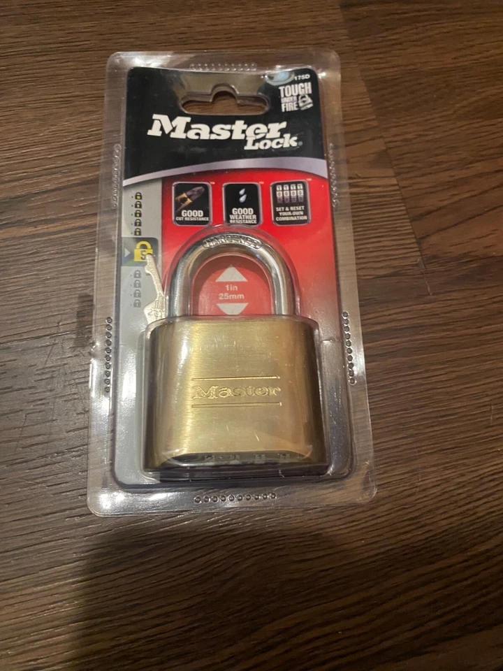 MASTER LOCK COMBINATION PADLOCK 1" SHACKLE 175D RESETTABLE COMBO NIP - Image 1 of 1
