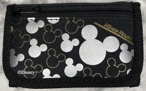 Disney Mickey Mouse Geldbörse schwarz silber gold dreifach gefaltet neu ohne Etikett - Bild 1 von 10