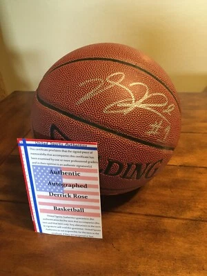 Derrick Rose #1 Signed Autographed Basketball Bulls Era (Spalding NBA) - Image 1 of 4