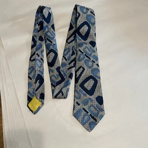 Corbata Vintage John Frederics Azul Abstracto Mod Groovy Poliéster - Imagen 1 de 5
