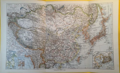 1909 China Japan Sea Asia Map ORIGINAL VINTAGE MAP "15.5x9.5" - C24-4 - Image 1 of 3