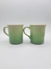 Le Creuset Stoneware Ombre Green Coffee Mugs Fennel Rosemary 14 oz Cups Set Of 2