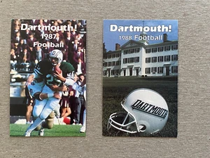 Lot 2 Dif DARTMOUTH BIG GREEN Football Schedule Cards CFB College 1987 1988 - Picture 1 of 2