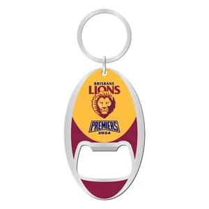 333798 BRISBANE LIONS 2024 AFL PREMIERS TEAM LOGO BOTTLE OPENER KEYRING KEY RING - Picture 1 of 1