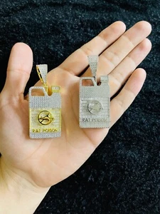 14k Gold Oberfläche Ratte Gift Hip Hop simuliert CZ Anhänger mit Seilkette - Bild 1 von 3