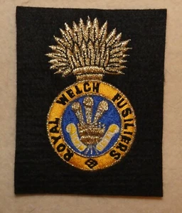 Original UK Royal Welch Fusiliers Regiment Embroidered Blazer Badge - Picture 1 of 2