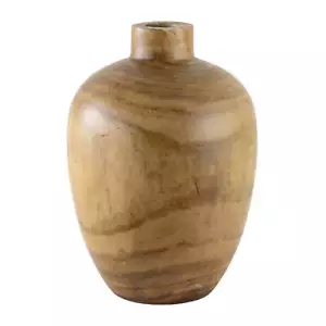 Collection Mid-Tone Wood Finish Decorative Indoor Tabletop Vase, 12" - Picture 1 of 5