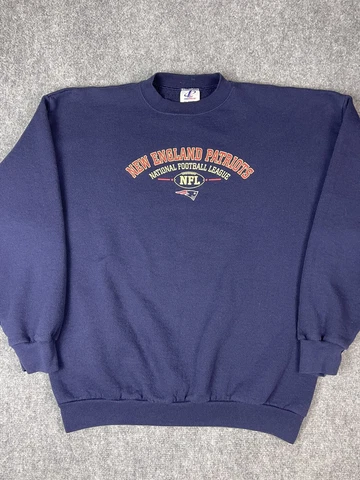 Vintage New England Patriots Sweatshirt Adult Extra Large Blue NFL Football 90s Cover