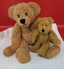 2 VINTAGE JOINTED BROWN TEDDY BEARS 2000 GANZ ARTIST SUE COE & OTHER UNBRANDED 