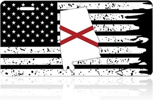 Alabama Nummernschild, Kreative Amerikanische Flagge Nummernschild Staatsflagge Muster - Bild 1 von 5