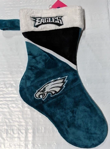 Philadelphia Eagles Christmas Stocking Holiday 17" New Team Color Block Swoop Cover